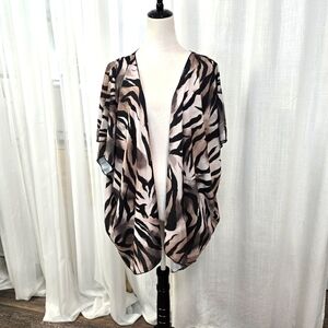 2/$30‎ Glance Tiger Print Kimono Coverup Womens Size L Beach Resort